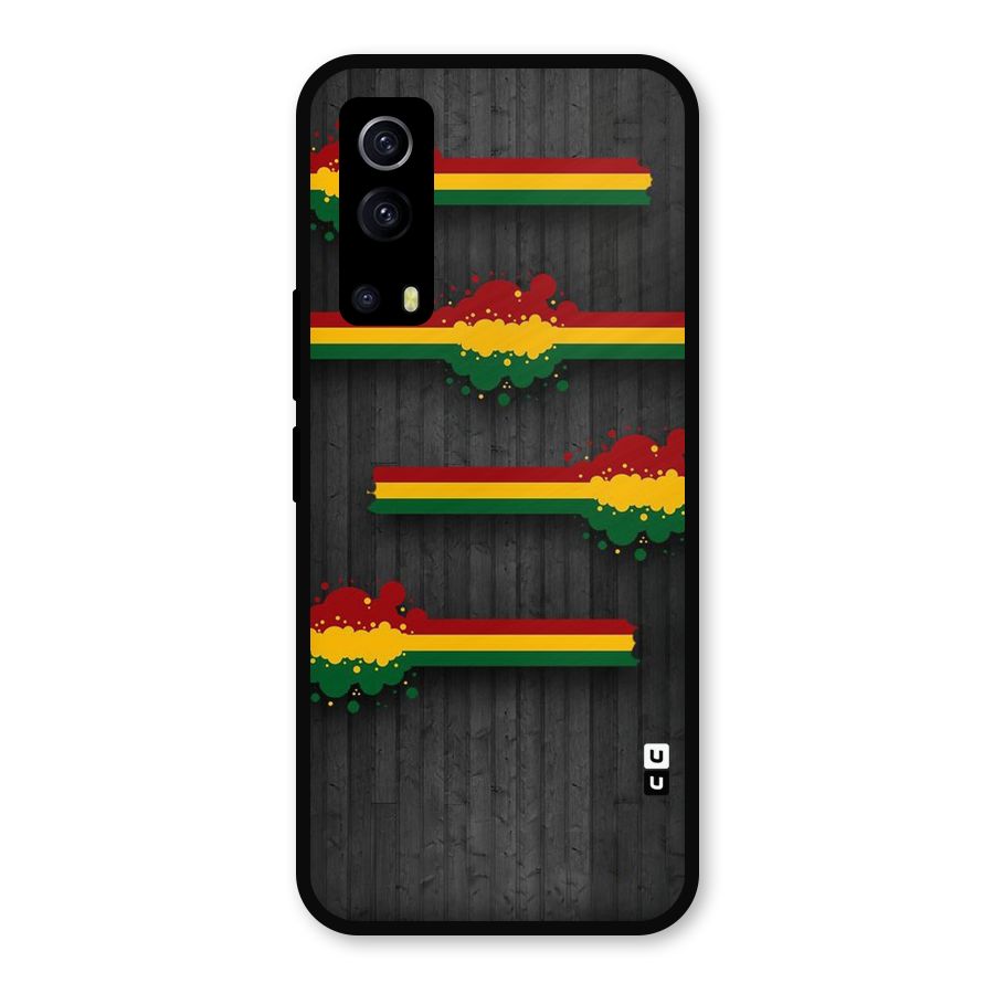 Tricolor Splash Design Metal Back Case for iQOO Z3