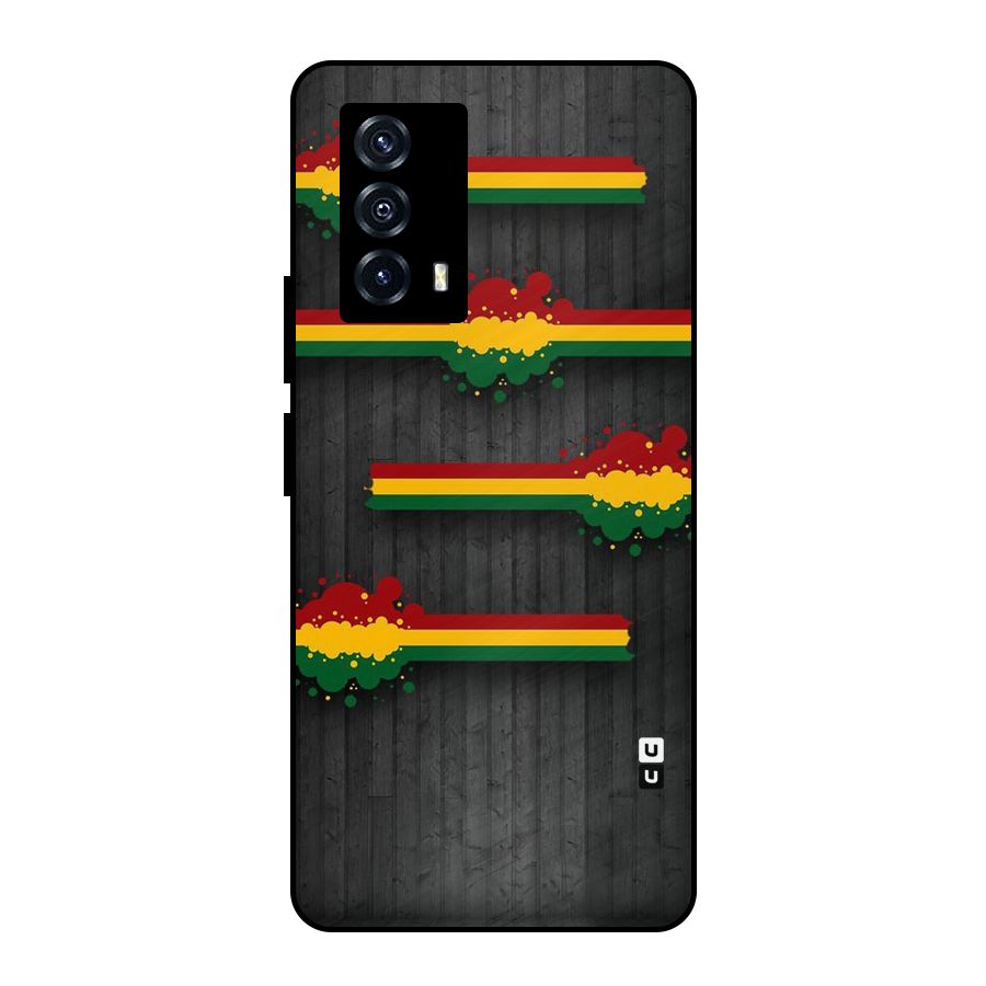 Tricolor Splash Design Metal Back Case for iQOO Z5