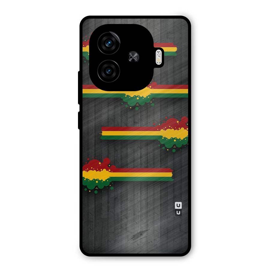 Tricolor Splash Design Metal Back Case for iQOO Z9 Turbo