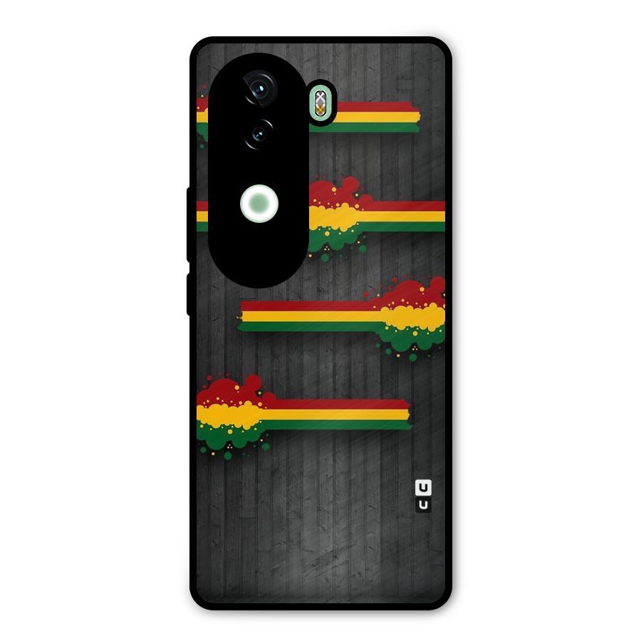 Tricolor Splash Design Metal Back Case for iQOO Z9s