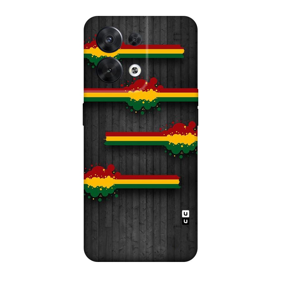 Tricolor Splash Design Original Polycarbonate Back Case for Oppo Reno8 5G