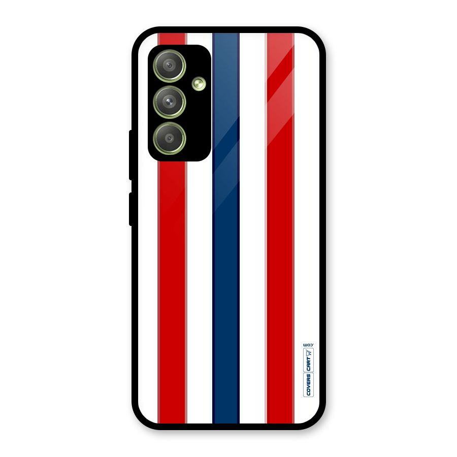Tricolor Stripes Glass Back Case for Galaxy A54