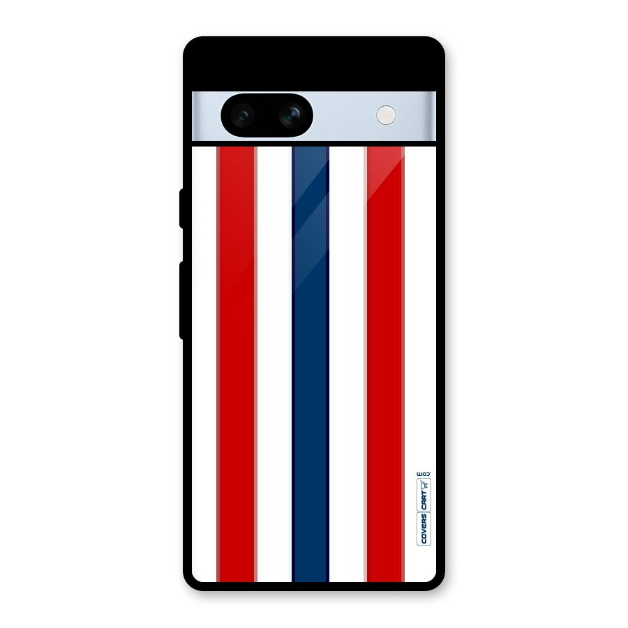 Tricolor Stripes Glass Back Case for Google Pixel 7a