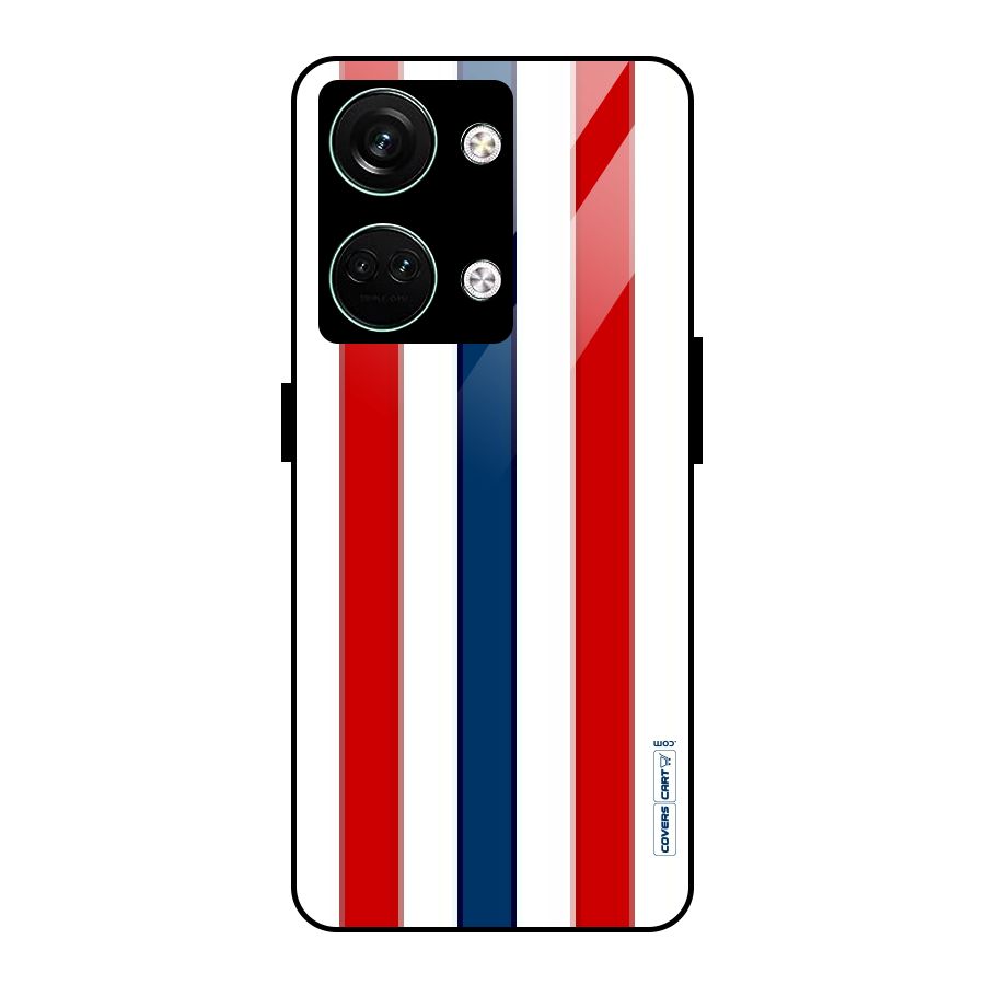 Tricolor Stripes Glass Back Case for Oneplus Nord 3