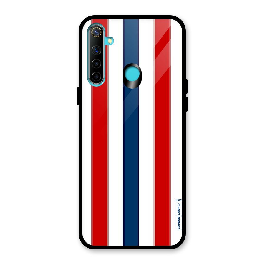 Tricolor Stripes Glass Back Case for Realme 5i