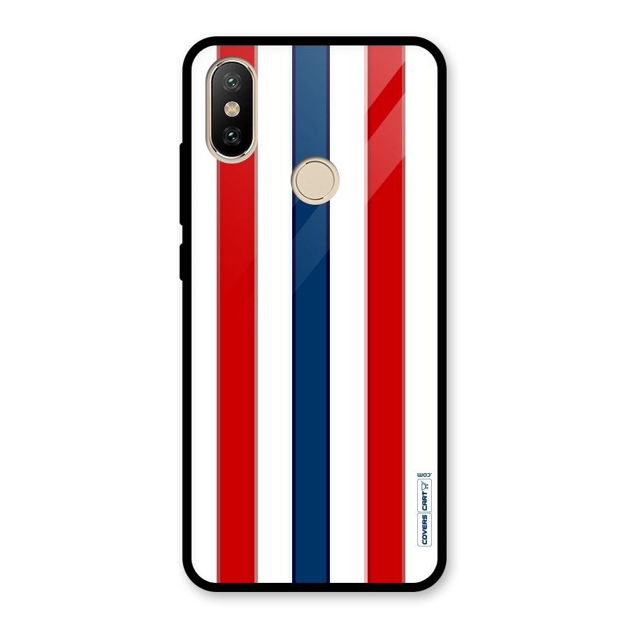 Tricolor Stripes Glass Back Case for Redmi A2