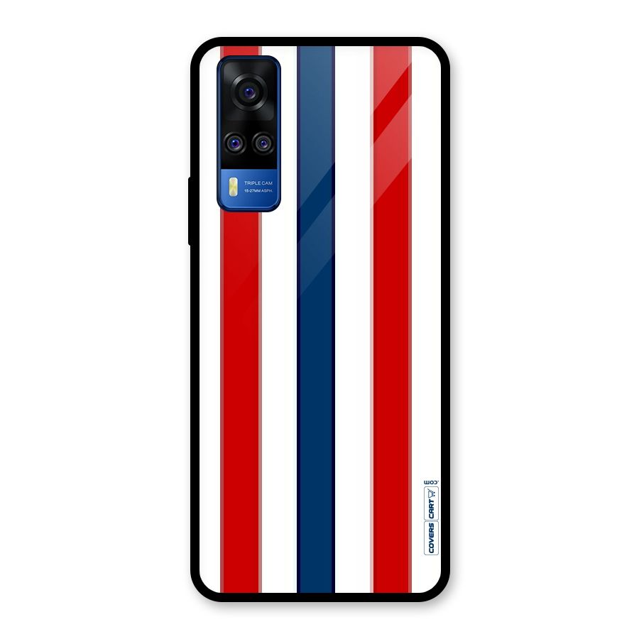 Tricolor Stripes Glass Back Case for Vivo Y31