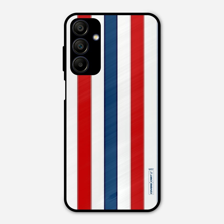 Tricolor Stripes Metal Back Case for Galaxy A15 5G