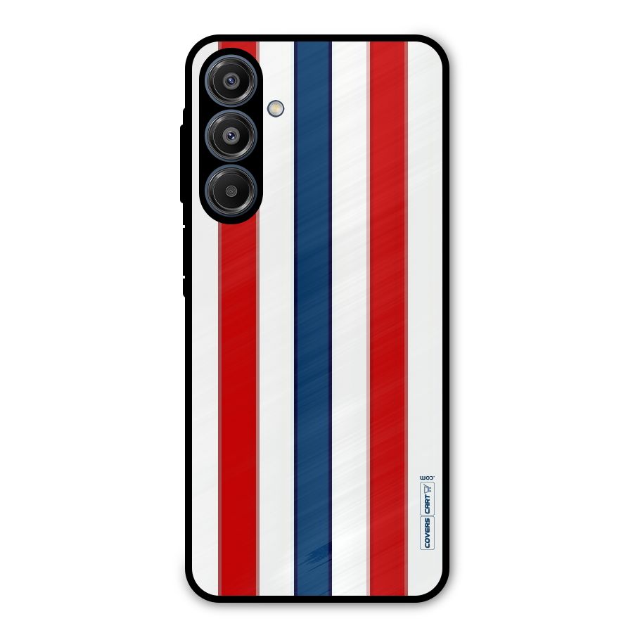 Tricolor Stripes Metal Back Case for Galaxy A16 5G