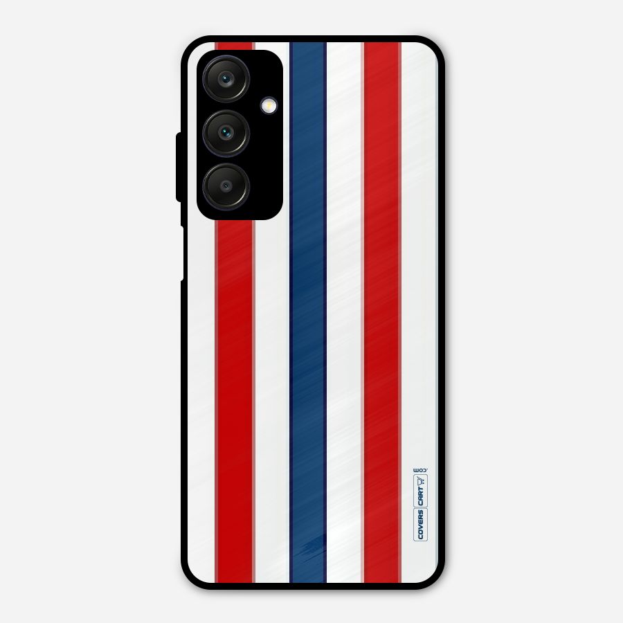 Tricolor Stripes Metal Back Case for Galaxy A25 5G