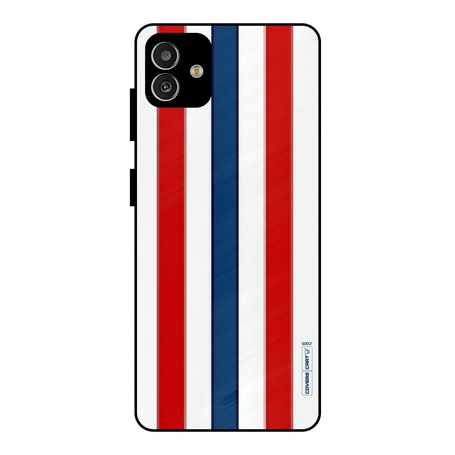 Tricolor Stripes Metal Back Case for Galaxy M13 5G