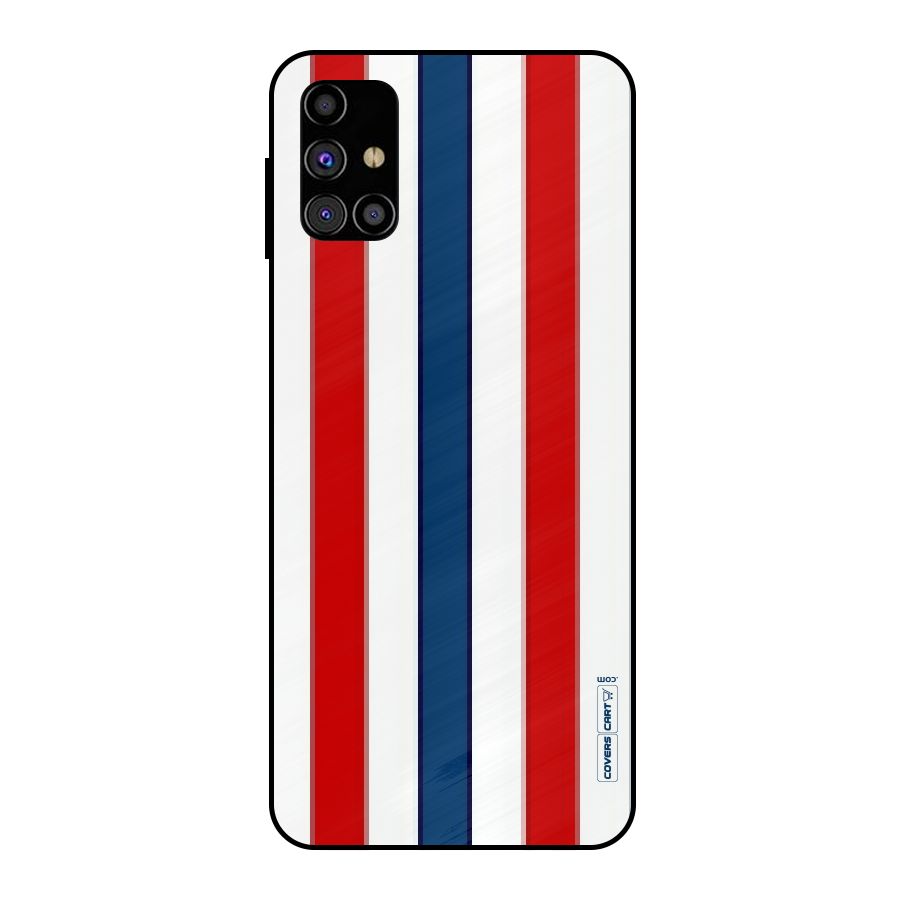 Tricolor Stripes Metal Back Case for Galaxy M31s