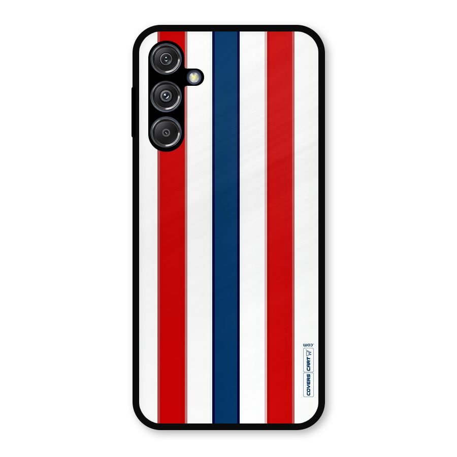 Tricolor Stripes Metal Back Case for Galaxy M34 5G