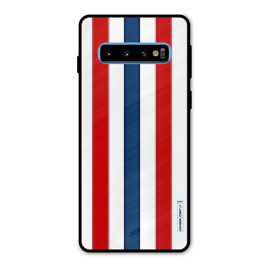 Tricolor Stripes Metal Back Case for Galaxy S10