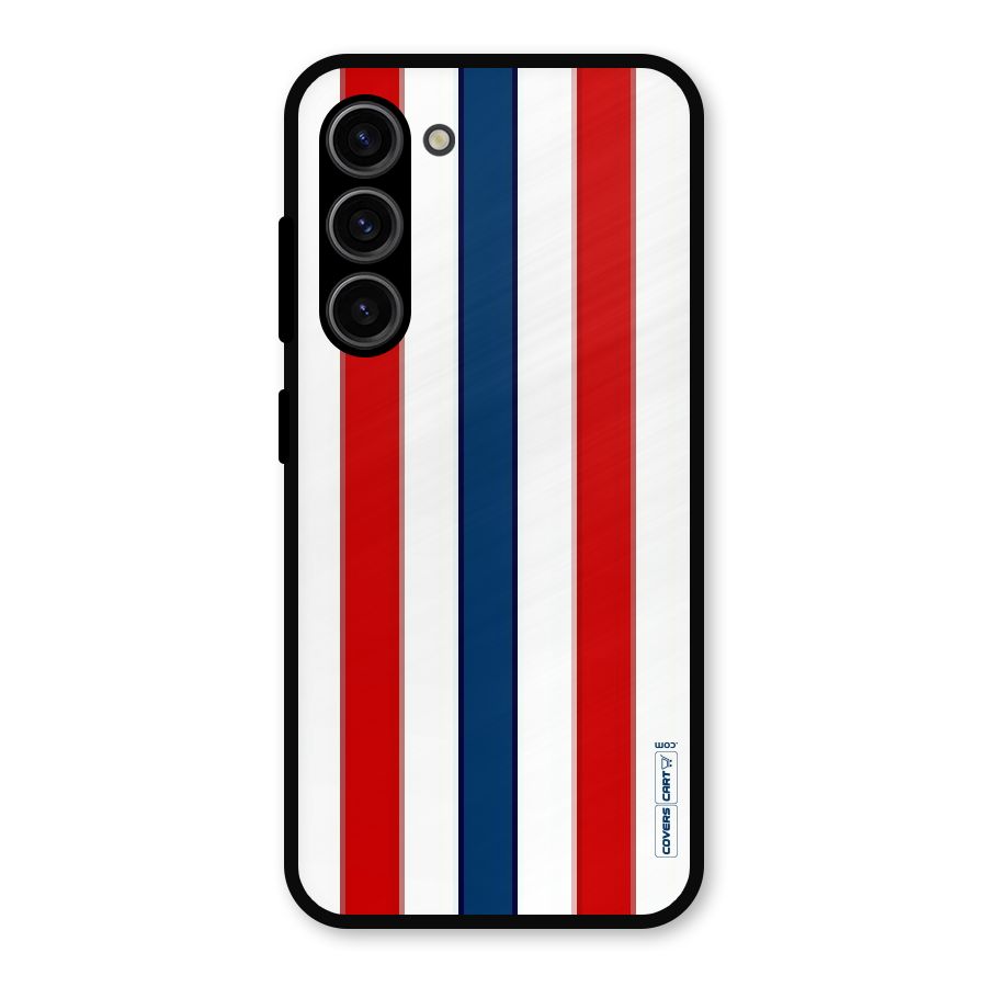 Tricolor Stripes Metal Back Case for Galaxy S23