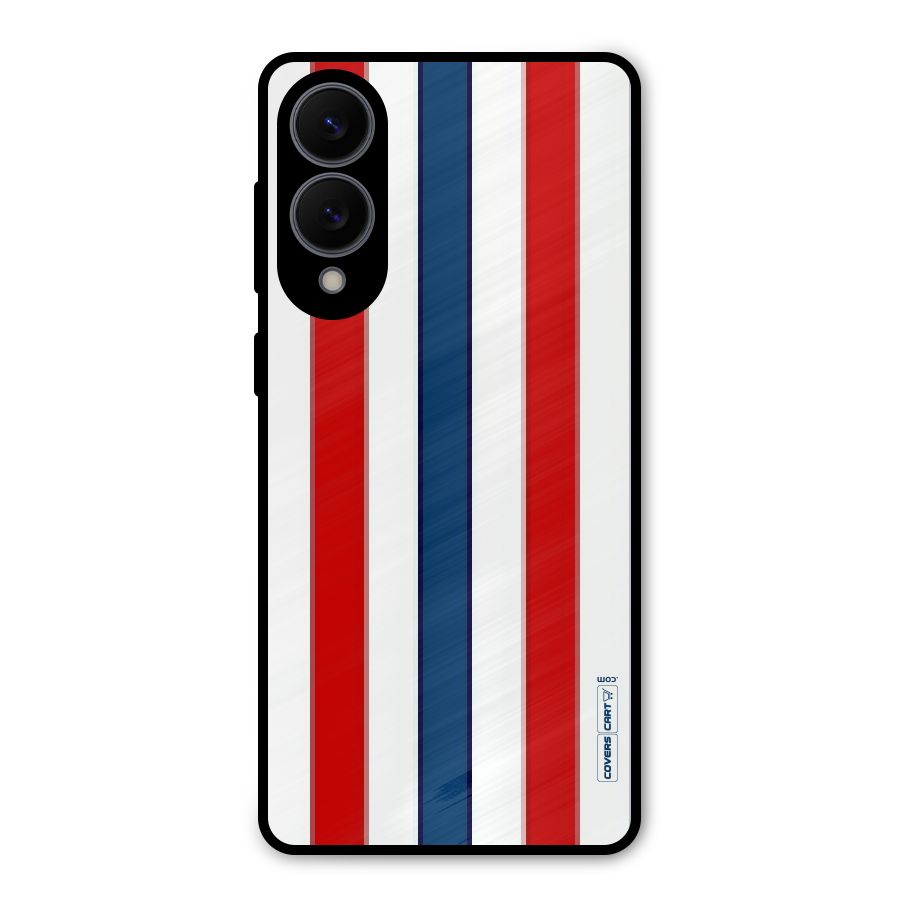 Tricolor Stripes Metal Back Case for Galaxy S25 Edge