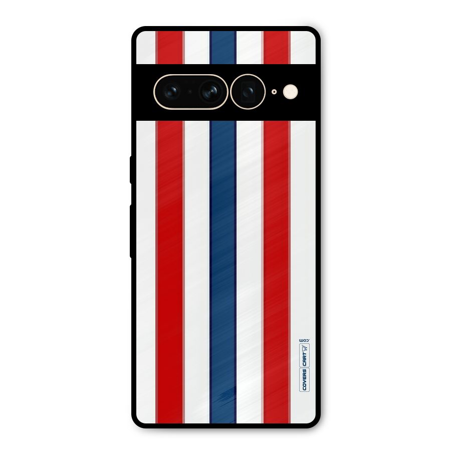 Tricolor Stripes Metal Back Case for Google Pixel 7 Pro