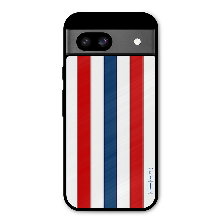 Tricolor Stripes Metal Back Case for Google Pixel 8a