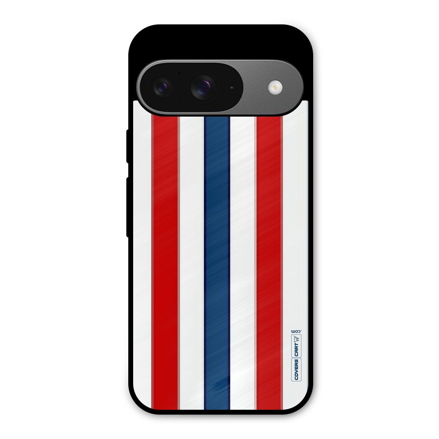 Tricolor Stripes Metal Back Case for Google Pixel 9