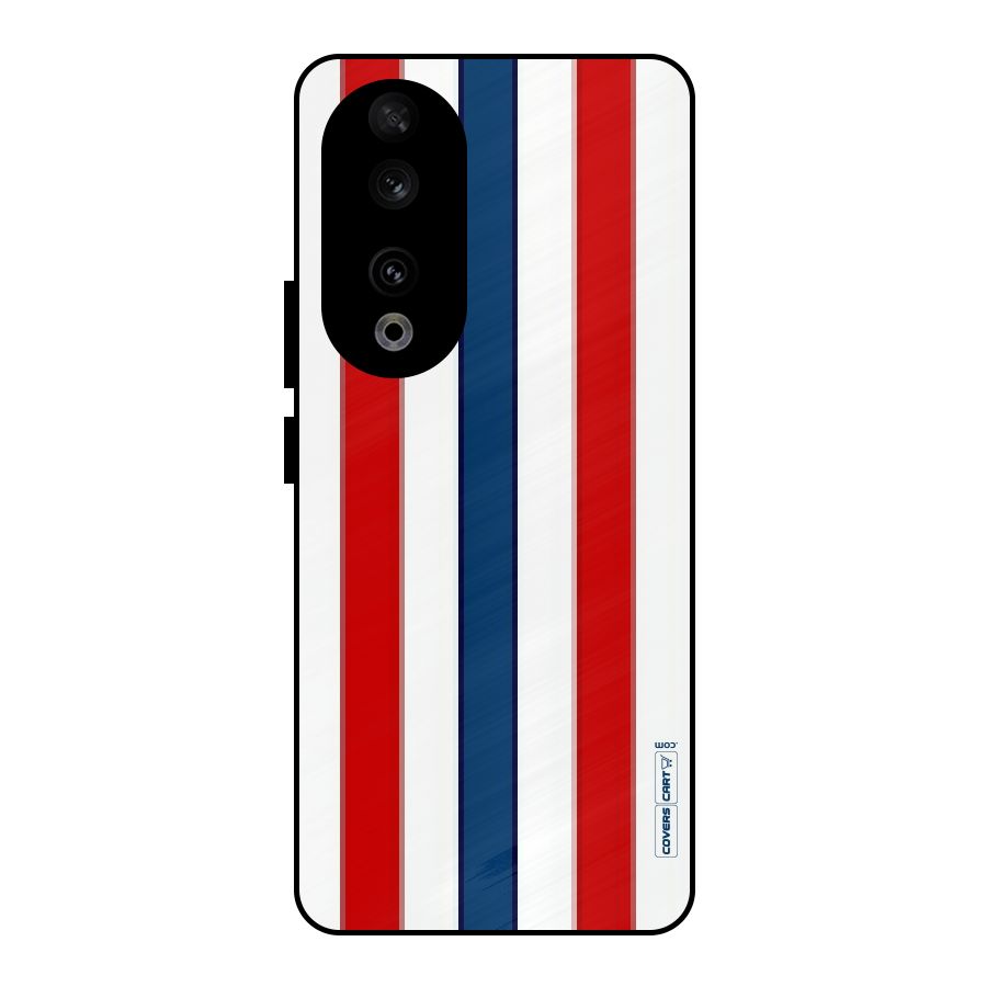 Tricolor Stripes Metal Back Case for Honor 90