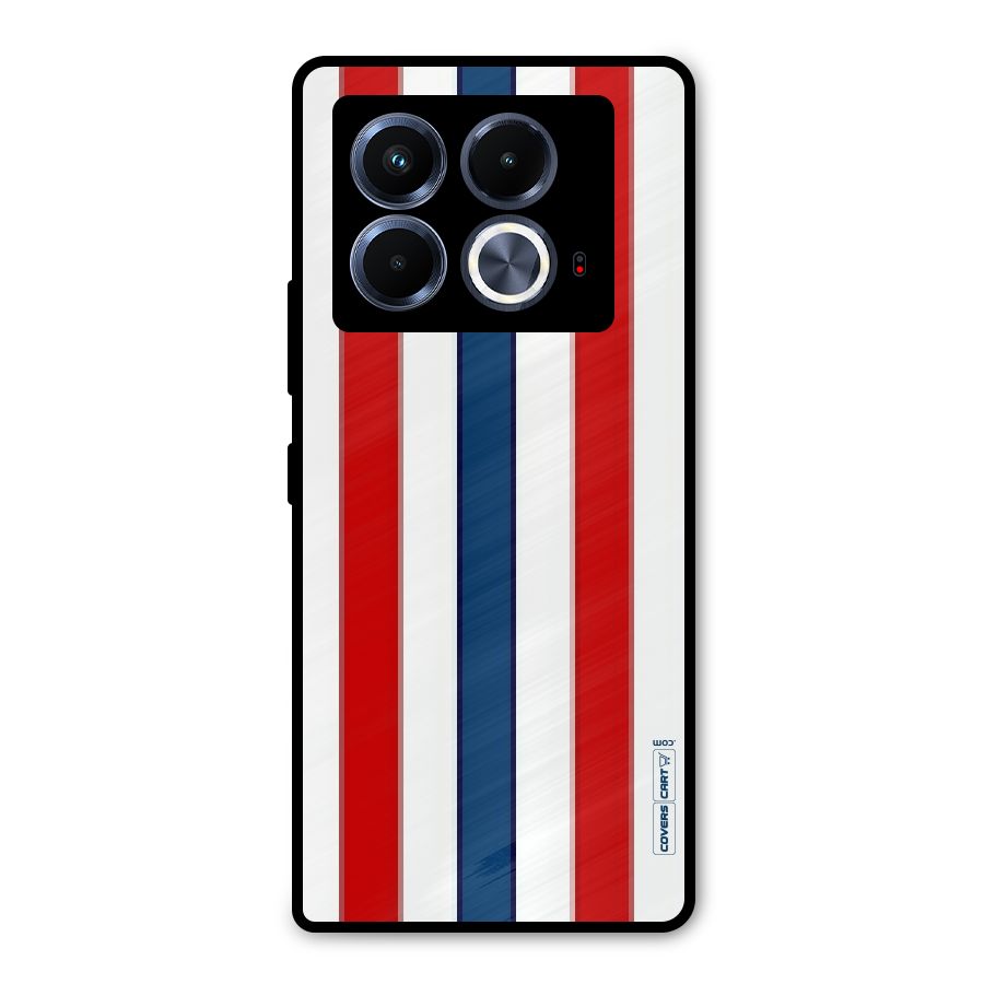 Tricolor Stripes Metal Back Case for Infinix Note 40 5G