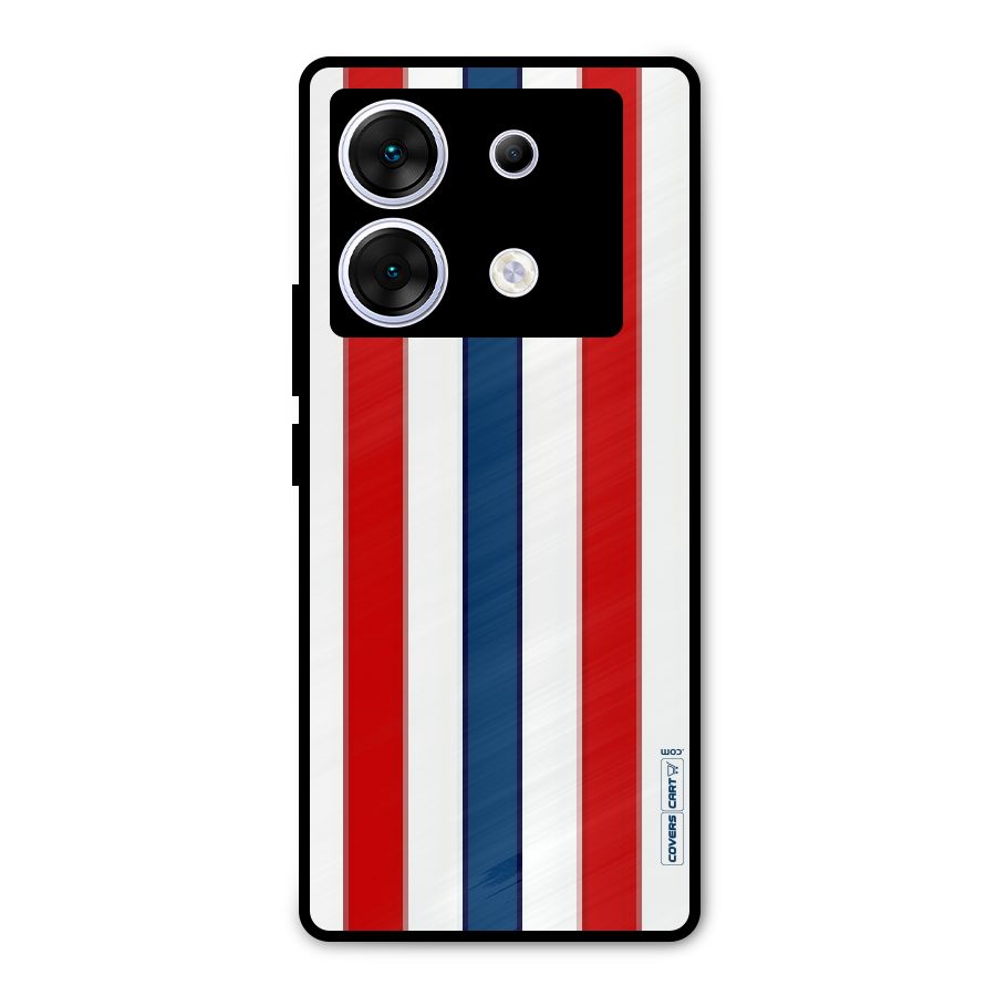 Tricolor Stripes Metal Back Case for Infinix Zero 30 5G