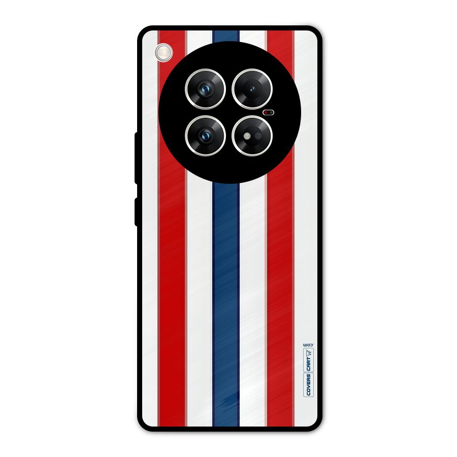 Tricolor Stripes Metal Back Case for Infinix Zero 40 5G
