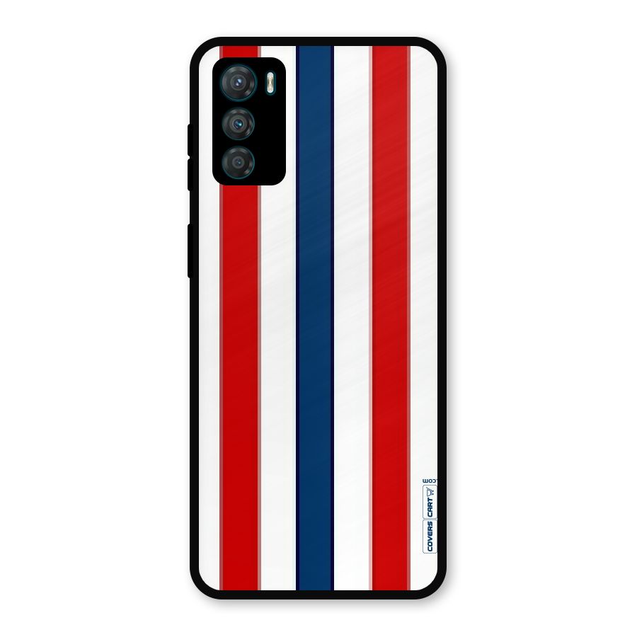Tricolor Stripes Metal Back Case for Moto G42