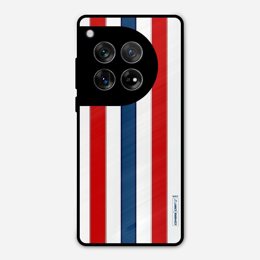 Tricolor Stripes Metal Back Case for OnePlus 12