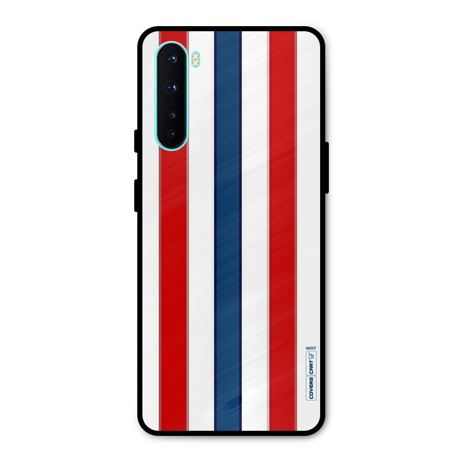 Tricolor Stripes Metal Back Case for OnePlus Nord