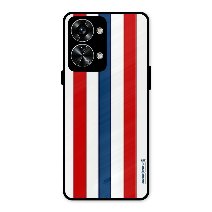 Tricolor Stripes Metal Back Case for OnePlus Nord 2T