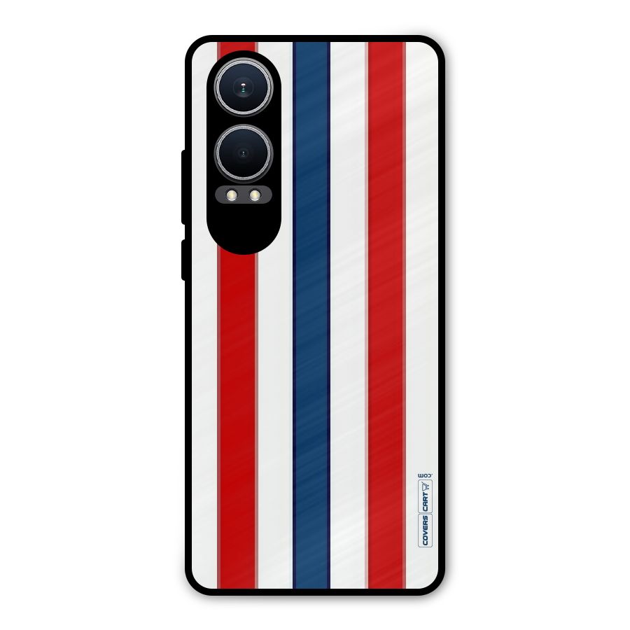 Tricolor Stripes Metal Back Case for OnePlus Nord CE4 Lite