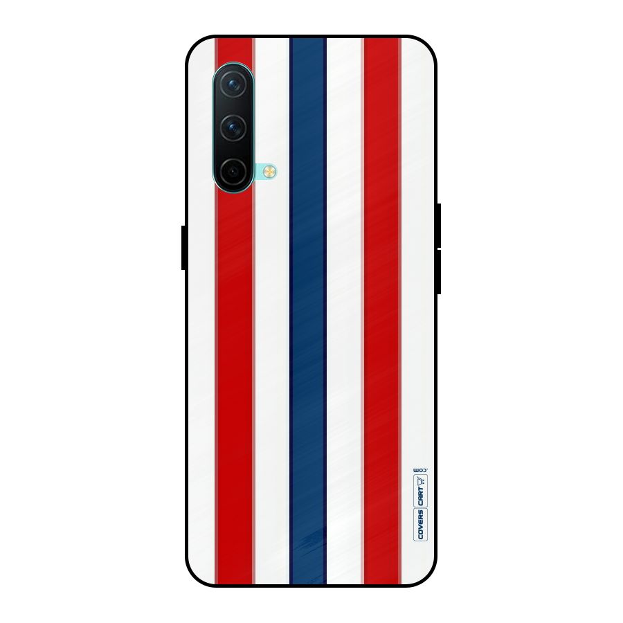 Tricolor Stripes Metal Back Case for OnePlus Nord CE 5G