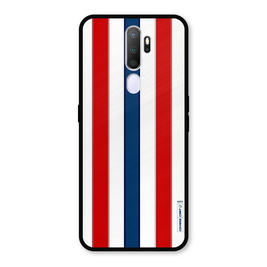 Tricolor Stripes Metal Back Case for Oppo A5 (2020)