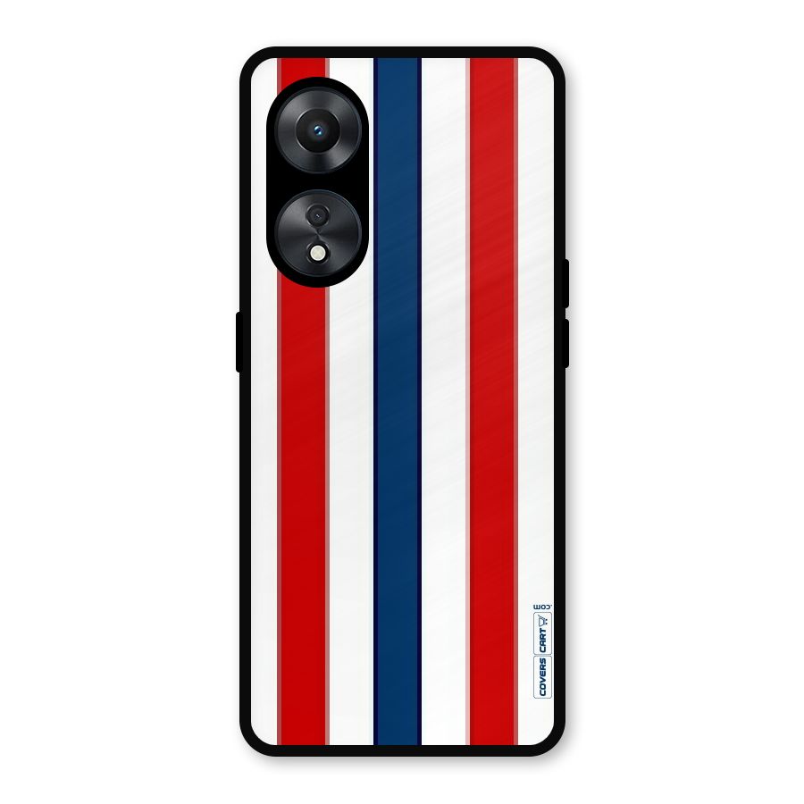 Tricolor Stripes Metal Back Case for Oppo A78
