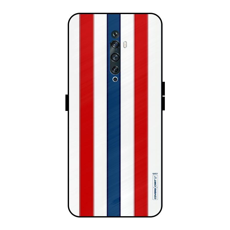 Tricolor Stripes Metal Back Case for Oppo Reno2 Z