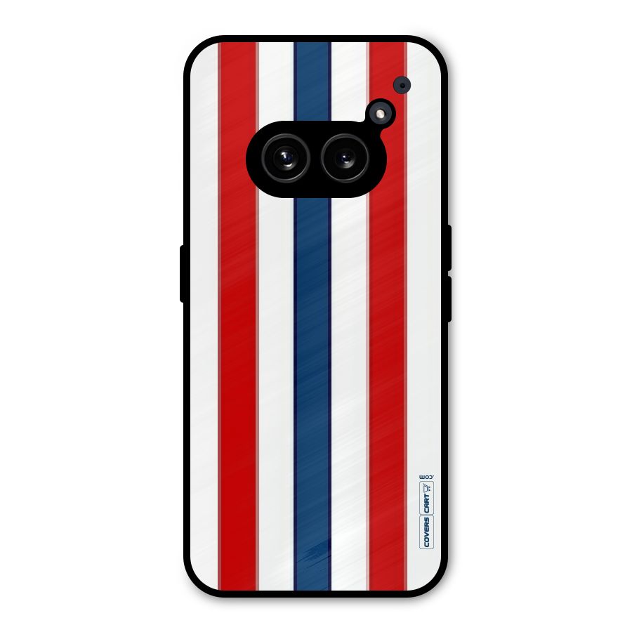 Tricolor Stripes Metal Back Case for Nothing Phone 2a