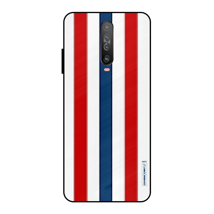 Tricolor Stripes Metal Back Case for Poco X2