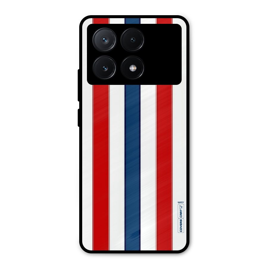 Tricolor Stripes Metal Back Case for Poco X6 Pro