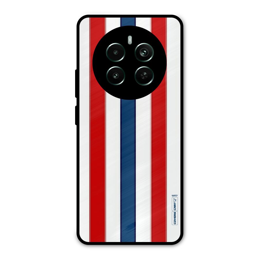 Tricolor Stripes Metal Back Case for Realme 12 Plus