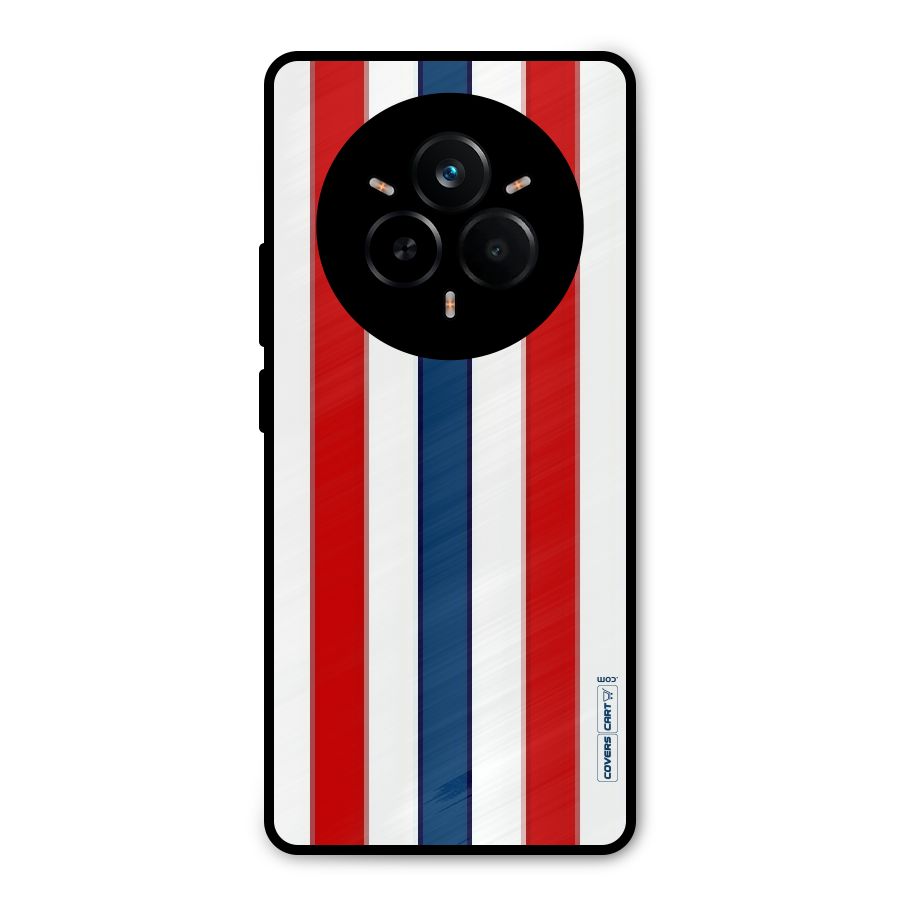 Tricolor Stripes Metal Back Case for Realme 14 Pro