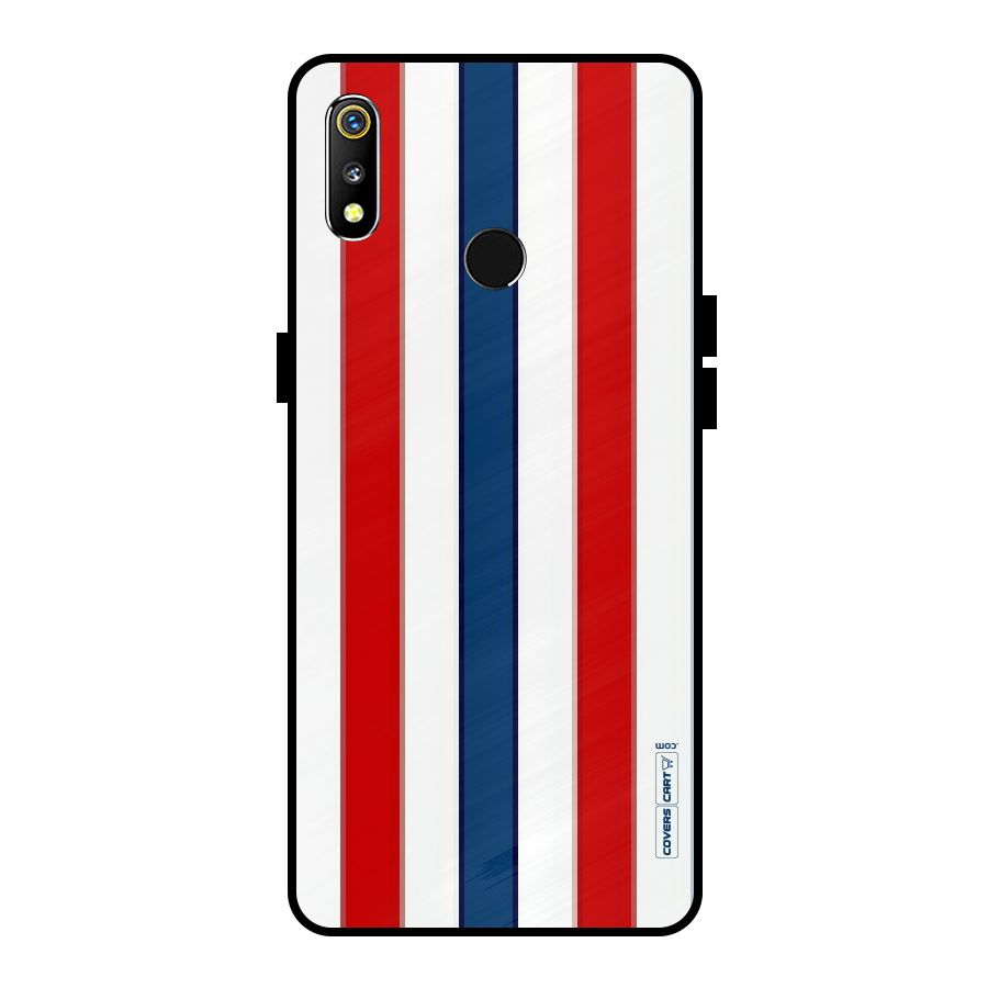 Tricolor Stripes Metal Back Case for Realme 3