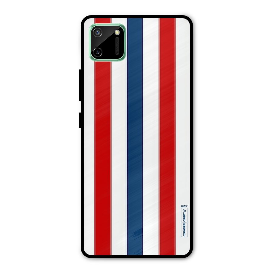 Tricolor Stripes Metal Back Case for Realme C11