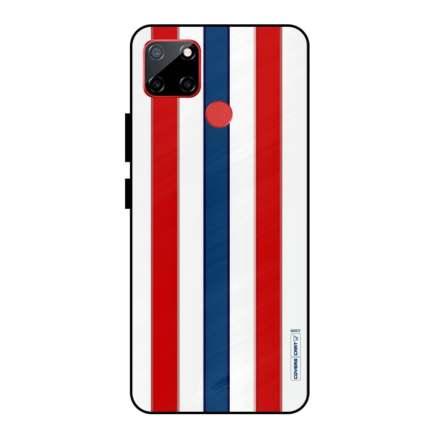 Tricolor Stripes Metal Back Case for Realme C12