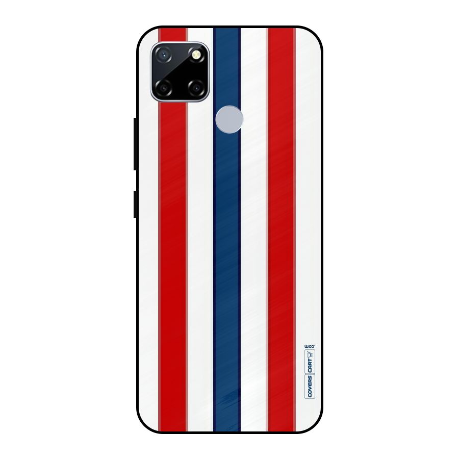 Tricolor Stripes Metal Back Case for Realme Narzo 30A