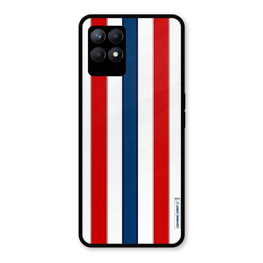 Tricolor Stripes Metal Back Case for Realme Narzo 50