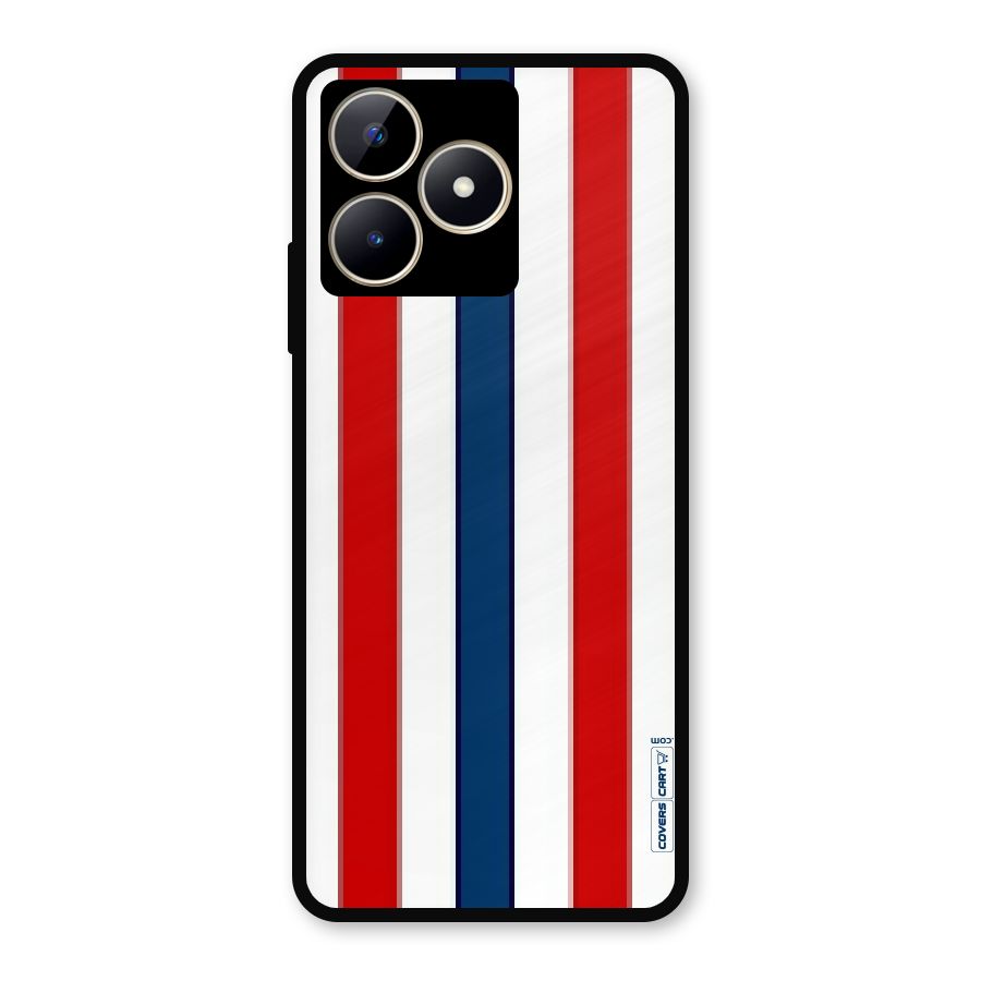 Tricolor Stripes Metal Back Case for Realme Narzo N53