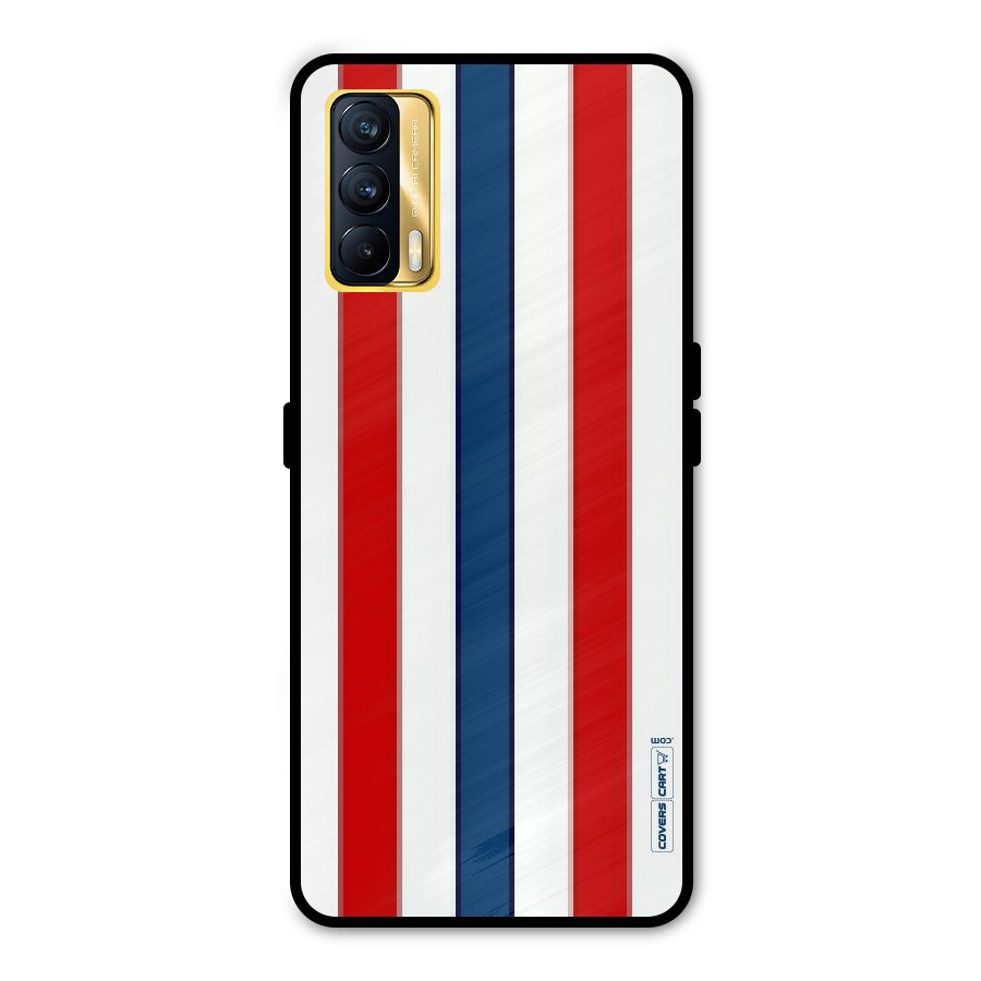 Tricolor Stripes Metal Back Case for Realme X7