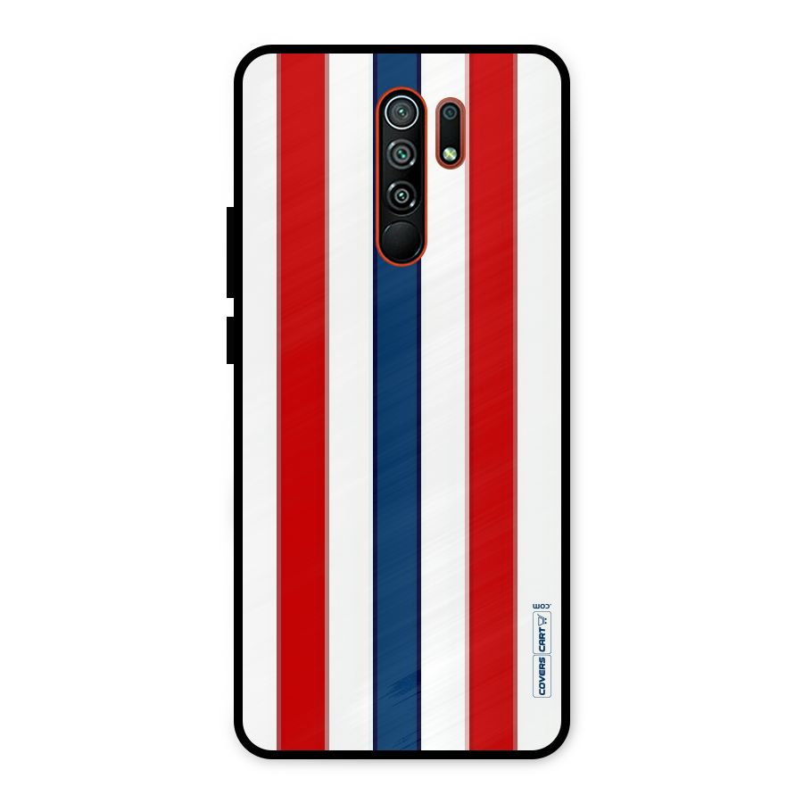 Tricolor Stripes Metal Back Case for Redmi 9 Prime
