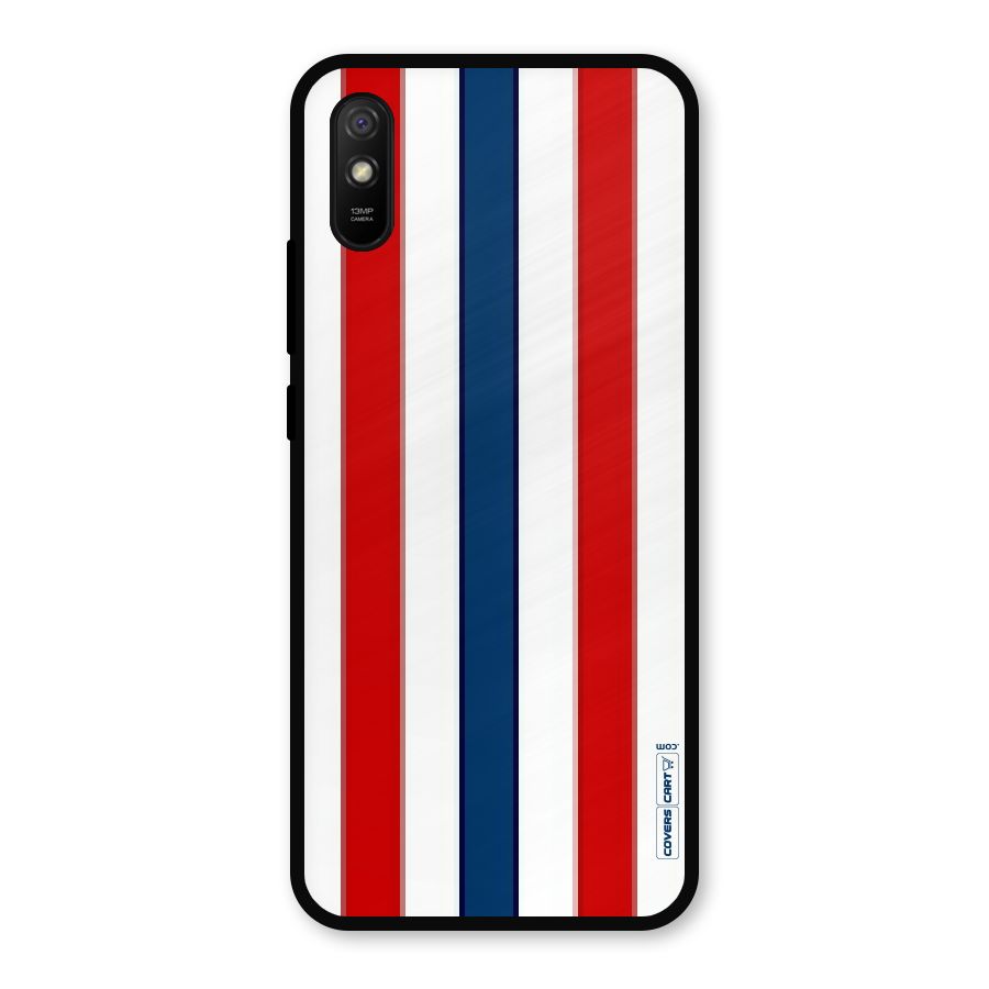 Tricolor Stripes Metal Back Case for Redmi 9i